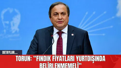 Torun: “Fındık Fiyatları Yurtdışında Belirlenmemeli”