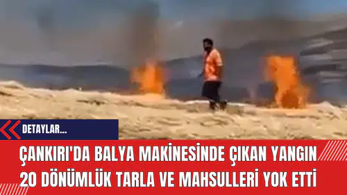 Çankırı'da Balya Makinesinde Çıkan Yangın 20 Dönümlük Tarla ve Mahsulleri Yok Etti