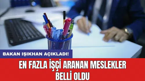 Bakan Işıkhan açıkladı! En fazla işçi aranan meslekler belli oldu
