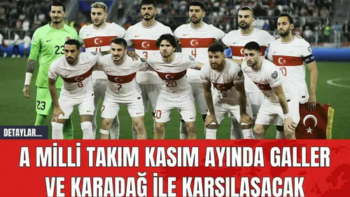 A Milli Takım Kasım Ayında Galler ve Karadağ ile Karşılaşacak