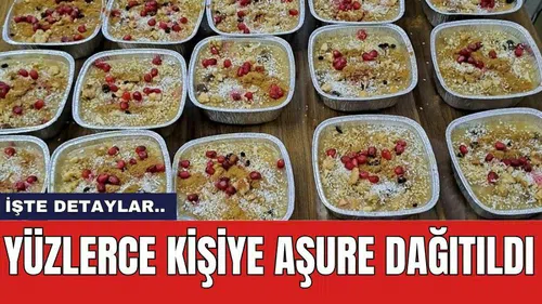 Yüzlerce kişiye aşure dağıtıldı