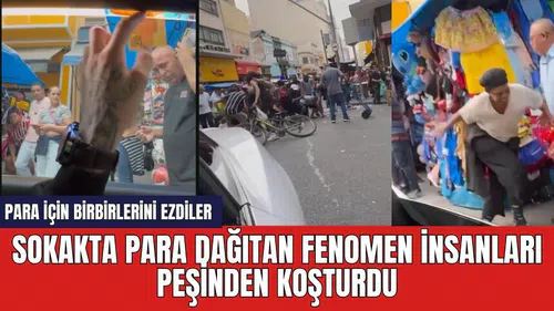 Sokakta para dağıtan fenomen insanları peşinden koşturdu