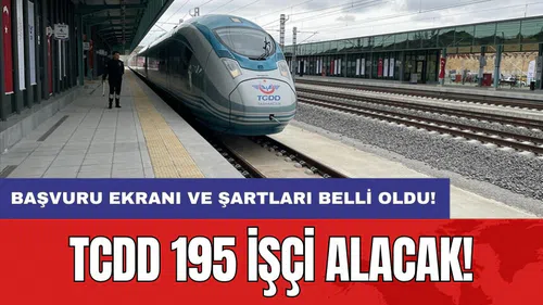 TCDD 195 işçi alacak! Başvuru ekranı ve şartları belli oldu!