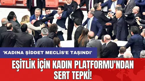 Eşitlik İçin Kadın Platformu'ndan sert tepki! 'Kadına şiddet Meclis’e taşındı'