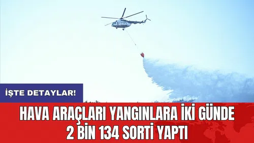Hava araçları yangınlara iki günde 2 bin 134 sorti yaptı