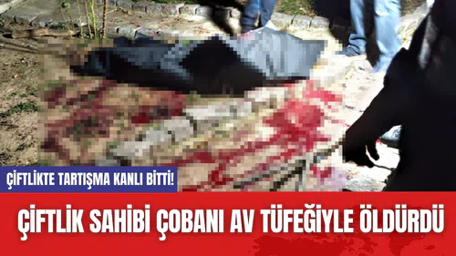 Çiftlikte Tartışma Kanlı Bitti! Çiftlik Sahibi Çobanı Av Tüfeğiyle Öldürdü