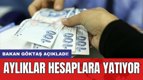 Bakan Göktaş açıkladı! Aylıklar hesaplara yatıyor