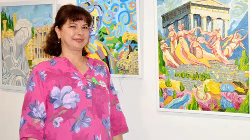 Antalyalı Ressam Semra Erkal Yörük Motiflerini Tuvale Taşıdı