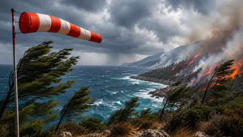Kaş’ta Şiddetli Rüzgâr Orman Yangını Riskini Tetikliyor
