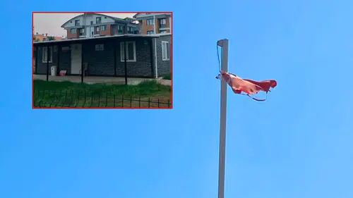 Serik'te Kur’an Kursu Önünde Yırtık Bayrak Krizi!