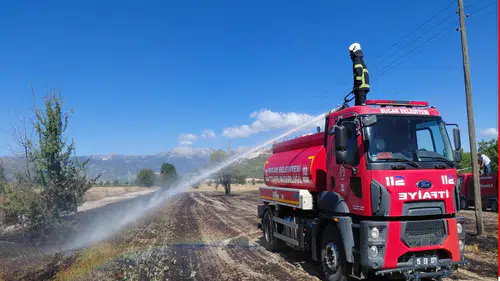 Bucak'ta Anız Yangını: 7 Dönümlük Tarım Arazisi Zarar Gördü