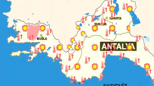 Antalya'da Sıcaklıklar 6 Derece Birden Yükseliyor
