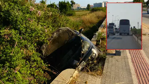 Manavgat'ta Kaldırımdaki Yayaya Çarpıp Şarampole Yuvarlandı