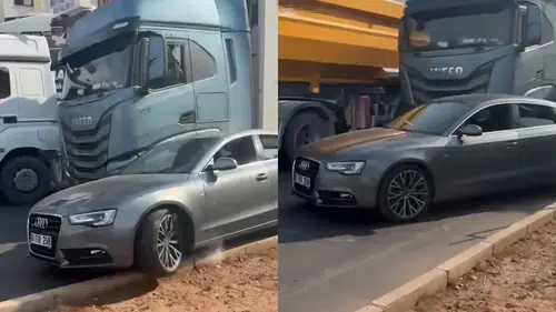 Mersin'de Trafikte Tartışma: TIR'ın Camını Kırdı, Kaçtı