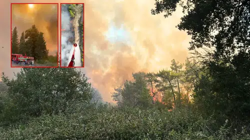 Serik'te 5 Uçak, 13 Helikopter, 75 Arazöz, 450 Personelle Müdahale