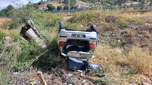 Burdur'da Otomobil Şarampole Devrildi: 1 Yaralı