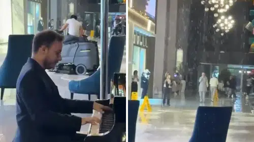 Titanic Gibi! Antalya'da Oteli Su Bastı, Piyanist Çalmaya Devam Etti