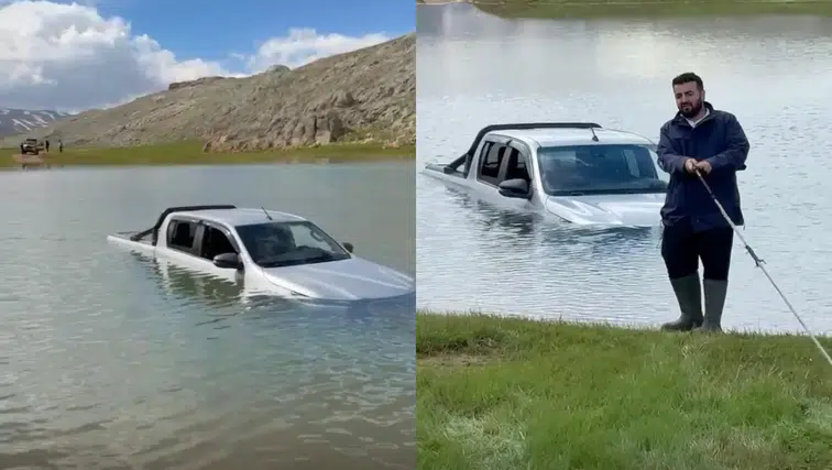 Antalya'da Off-Road Heyecanı Yarım Kaldı: Araç Suya Gömüldü