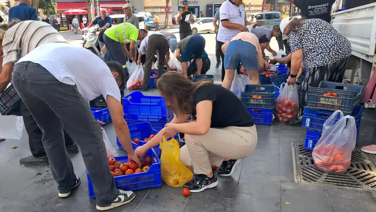 Antalya’da Üretici İsyan Etti: 4 Ton Domatesi Meydanda Ücretsiz Dağıttı