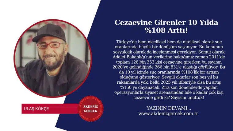 Cezaevine Girenler 10 Yılda % 108 Arttı!
