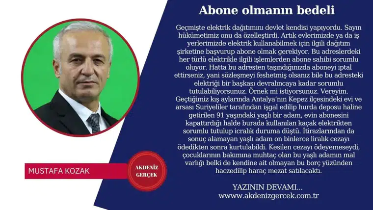 Abone olmanın bedeli
