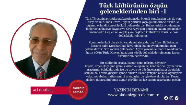 Türk kültürünün özgün geleneklerinden biri -1