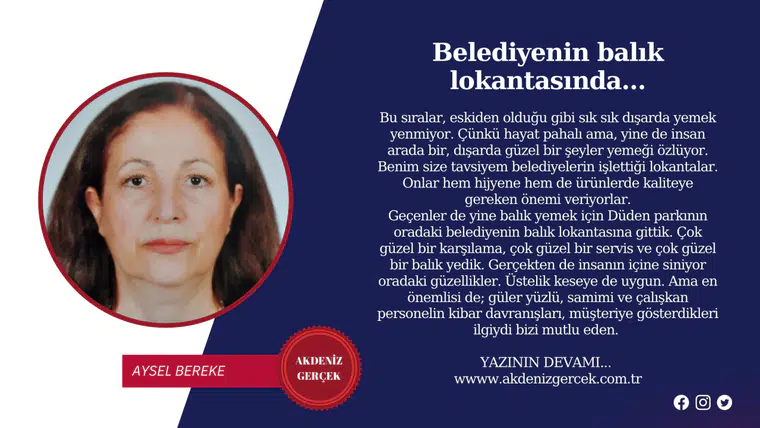 Belediyenin balık lokantasında…