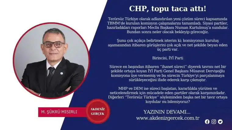 CHP, topu taca attı!