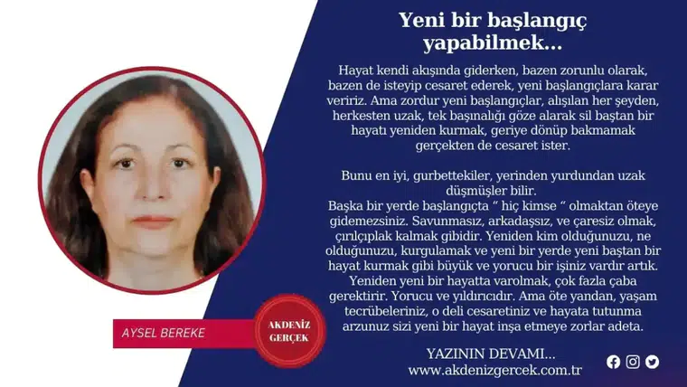 Yeni bir başlangıç yapabilmek…