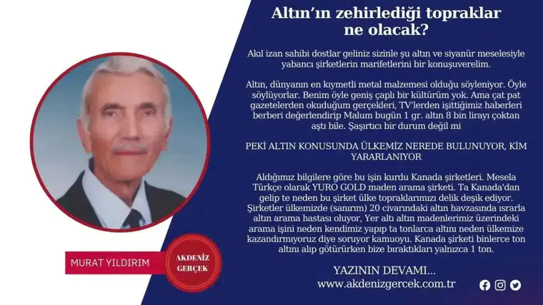 Altın’ın zehirlediği topraklar ne olacak?