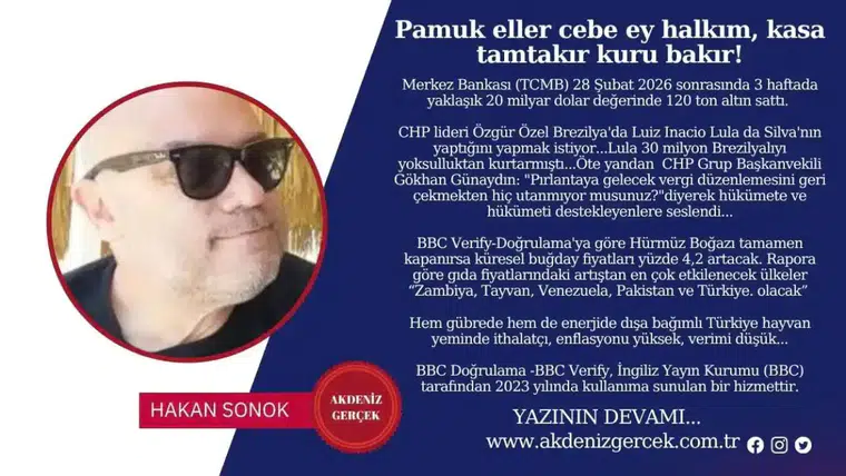 Pamuk eller cebe ey halkım, kasa tamtakır kuru bakır!