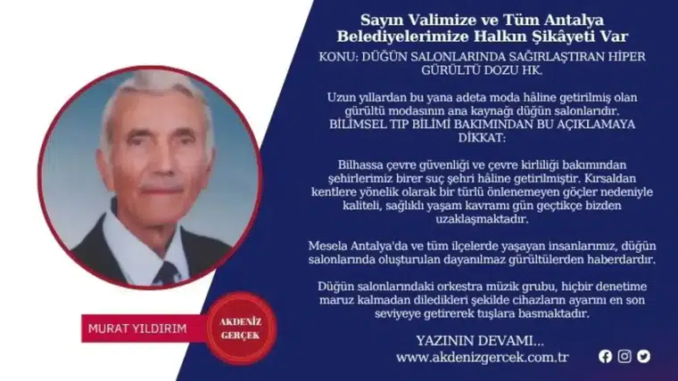 Sayın Valimize ve Tüm Antalya Belediyelerimize Halkın Şikâyeti Var