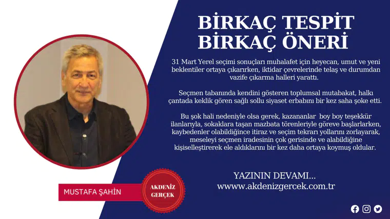 BİRKAÇ TESPİT BİRKAÇ ÖNERİ