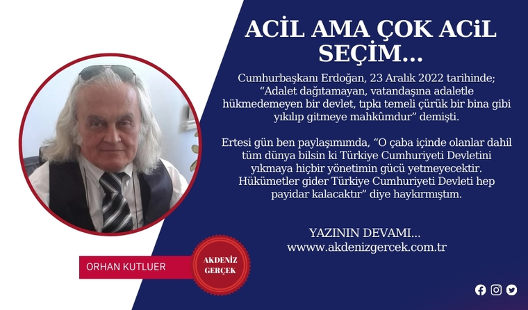 ACİL AMA ÇOK ACiL SEÇİM…