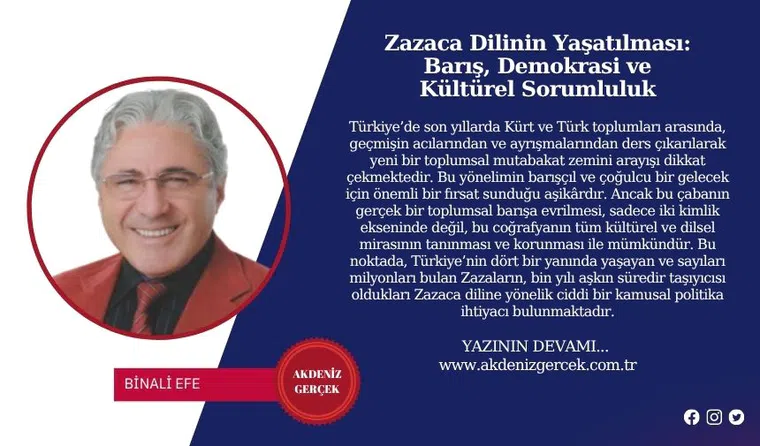Zazaca Dilinin Yaşatılması: Barış, Demokrasi ve Kültürel Sorumluluk