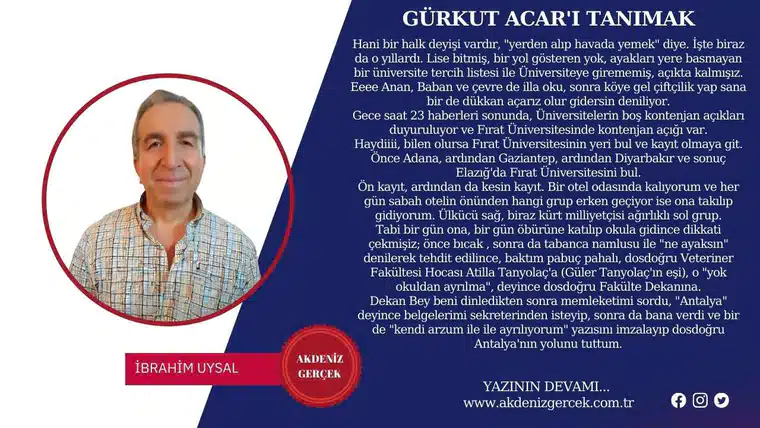 GÜRKUT ACAR'I TANIMAK