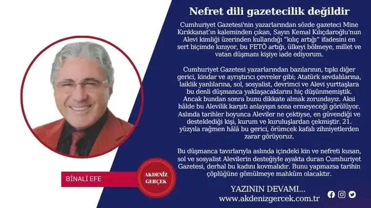 Nefret dili gazetecilik değildir