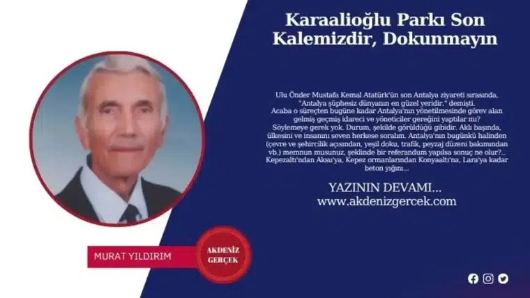Karaalioğlu Parkı Son Kalemizdir, Dokunmayın