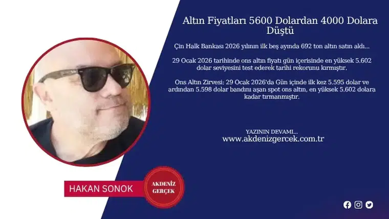 Altın Fiyatları 5600 Dolardan 4000 Dolara Düştü