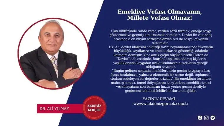 Emekliye Vefası Olmayanın, Millete Vefası Olmaz!