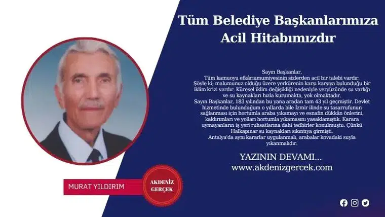 Tüm Belediye Başkanlarımıza Acil Hitabımızdır