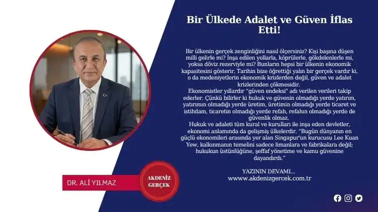 Bir Ülkede Adalet ve Güven İflas Etti!