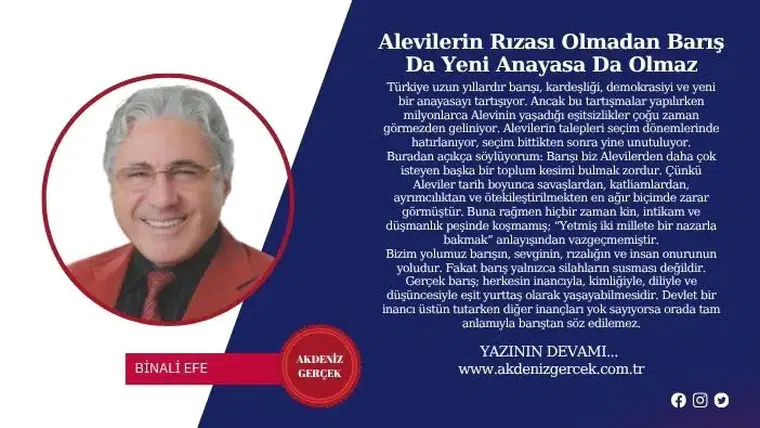 Alevilerin Rızası Olmadan Barış Da Yeni Anayasa Da Olmaz