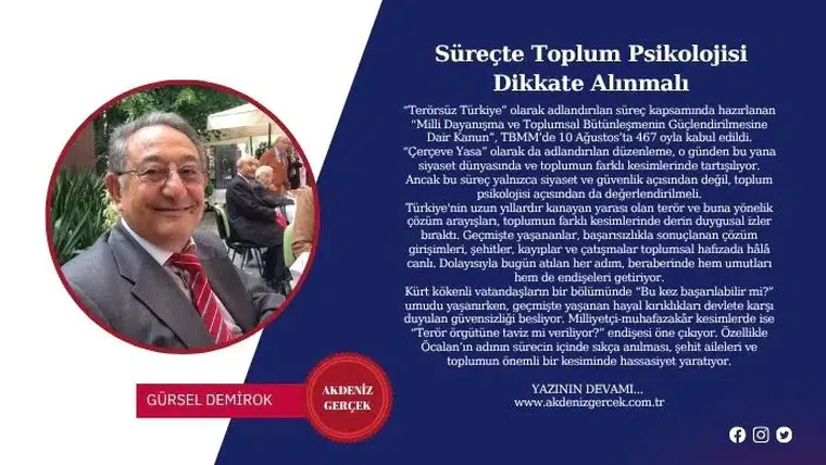 Süreçte Toplum Psikolojisi Dikkate Alınmalı
