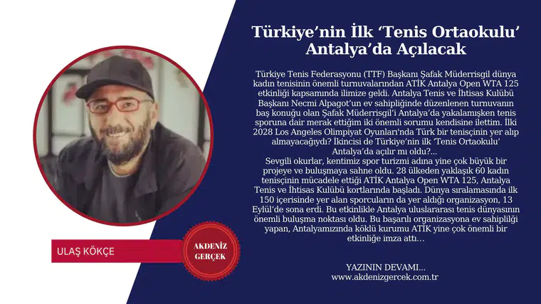 Türkiye’nin İlk ‘Tenis Ortaokulu’ Antalya’da Açılacak