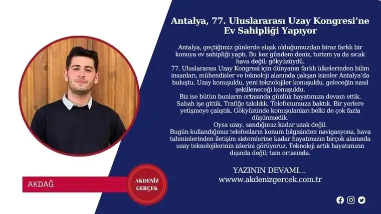 Antalya, 77. Uluslararası Uzay Kongresi’ne Ev Sahipliği Yapıyor