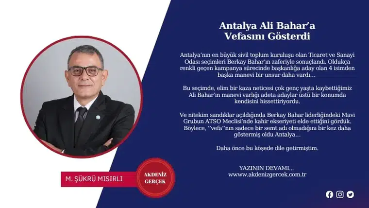 Antalya Ali Bahar’a Vefasını Gösterdi
