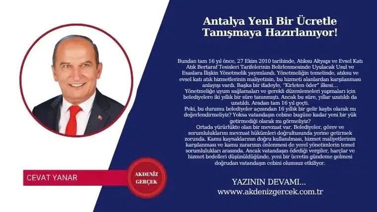 Antalya Yeni Bir Ücretle Tanışmaya Hazırlanıyor!