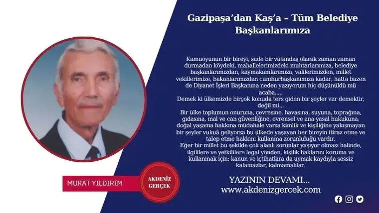Gazipaşa’dan Kaş’a – Tüm Belediye Başkanlarımıza