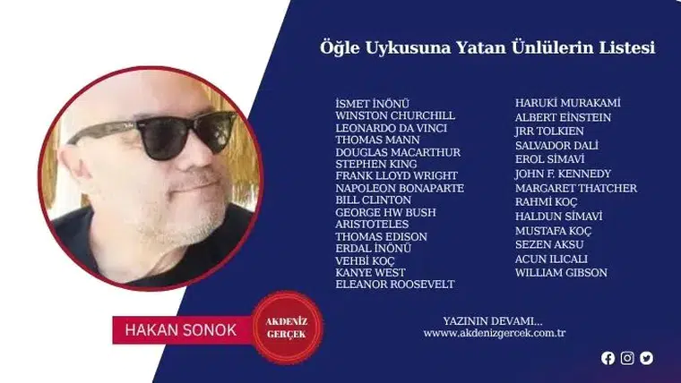Öğle Uykusuna Yatan Ünlülerin Listesi